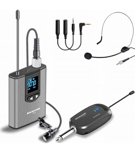 Amazon.com: Alvoxcon UHF Dual Channel Wireless Lavalier Microphone